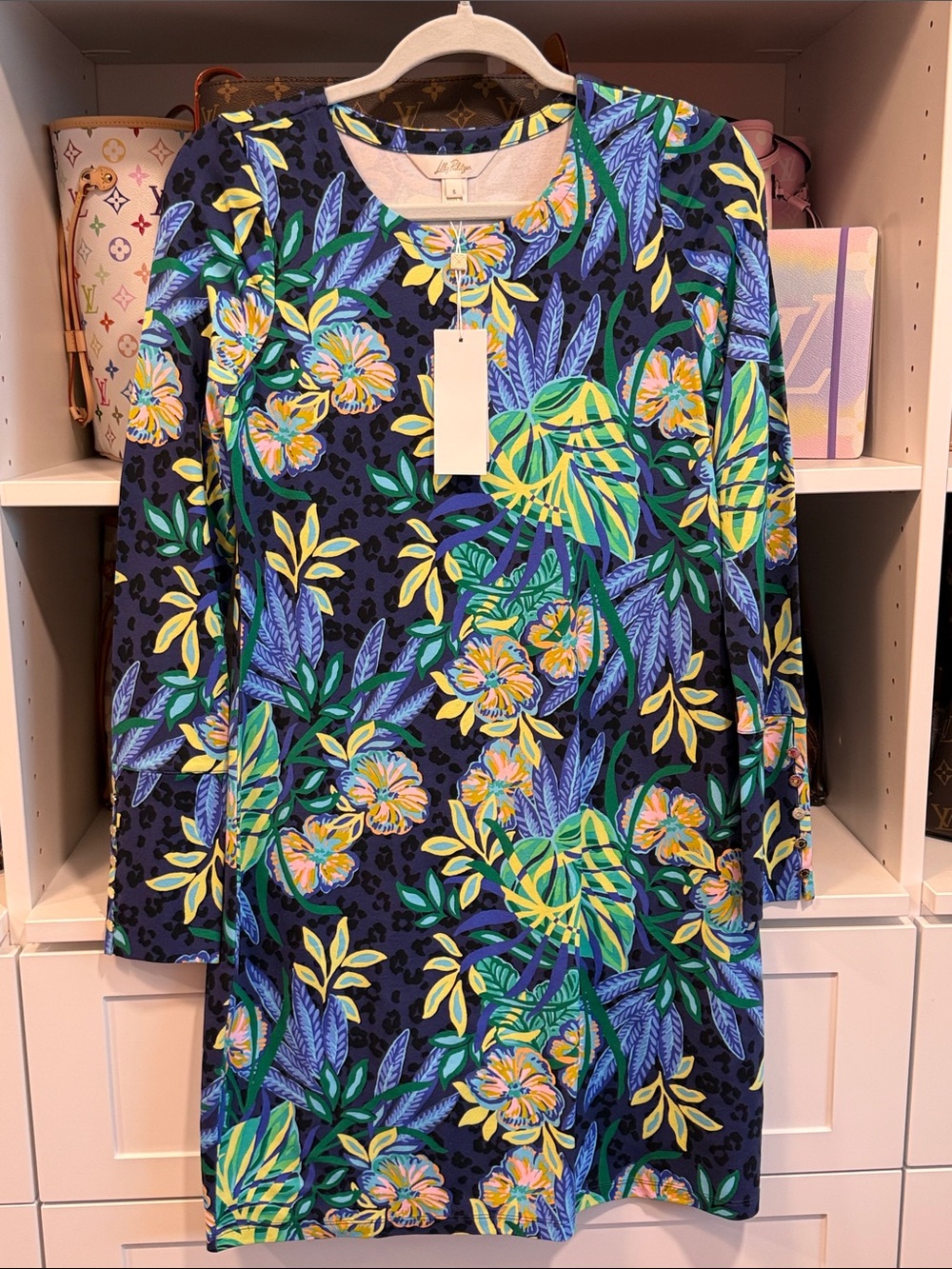 🐆 NWT Lilly Pulitzer Ellis UPF 50+ Long Sleeve Dress The Hottest Spot Small